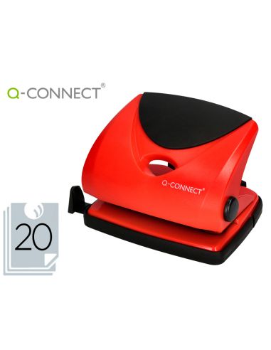 Taladrador Q-Connect Kf02156 Rojo Abertura 2 Mm Capacidad 20 Hojas