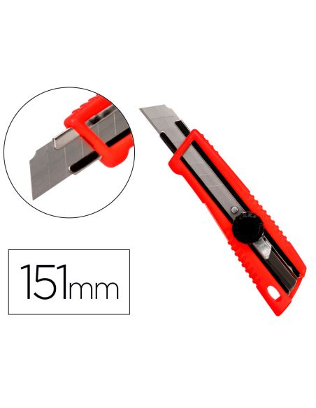 Cuter Q-Connect Plastico Ancho Bloqueo De La Hoja Por Rueda Guia Metalica Para La Cuchilla 18 Mm Xd-190 Blister 1 Unida