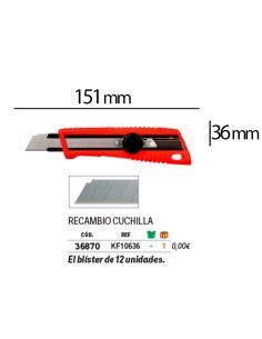 Cuter Q-Connect Plastico Ancho Bloqueo De La Hoja Por Rueda Guia Metalica Para La Cuchilla 18 Mm Xd-190 Blister 1 Unida 2