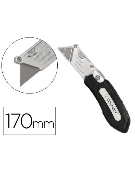 Cuter Q-Connect Metalico Ancho Plegable Con Mango Antideslizante Cuchilla 19 Mm Xd-925 Conclip Blister 1 Unidad