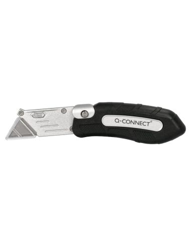 Cuter Q-Connect Metalico Ancho Plegable Con Mango Antideslizante Cuchilla 19 Mm Xd-925 Conclip Blister 1 Unidad