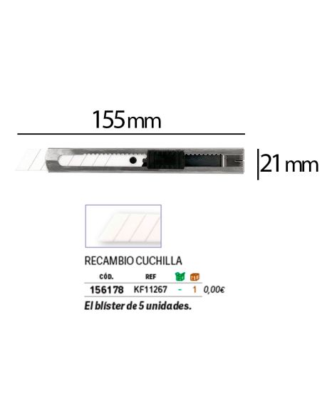 Cuter Q-Connect Metalico Ancho Cuchilla Ceramica 18 Mm Xd- C78 Con Clip Blister 1 Unidad