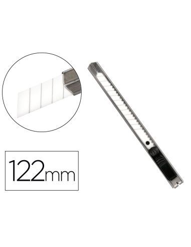 Cuter Q-Connect Metalico Estrecho Cuchilla Ceramica 9 Mm Xd-C18 Con Clip Blister 1 Unidad