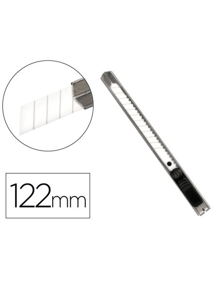 Cuter Q-Connect Metalico Estrecho Cuchilla Ceramica 9 Mm Xd-C18 Con Clip Blister 1 Unidad