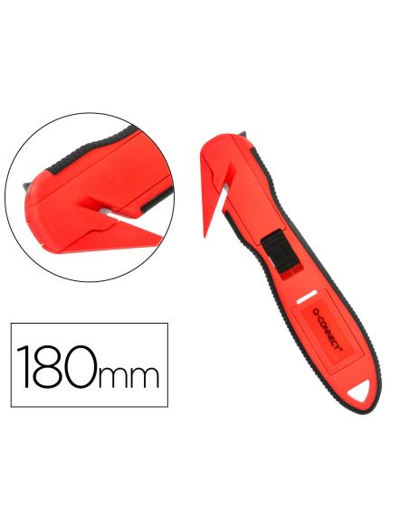 Cuter Q-Connect Plastico Ancho De Seguridad Para Evitar Cortes Cuchilla 18 Mm Xd-G03 Blister 1 Unidad