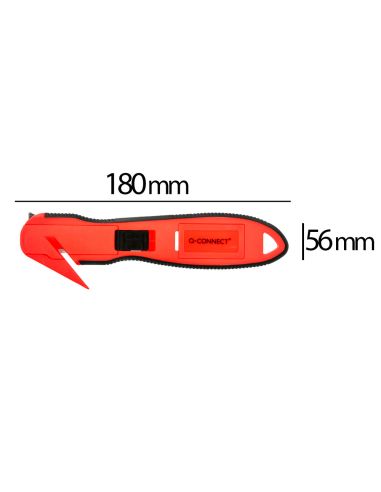 Cuter Q-Connect Plastico Ancho De Seguridad Para Evitar Cortes Cuchilla 18 Mm Xd-G03 Blister 1 Unidad