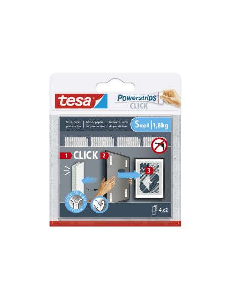 Tira Adhesiva Tesa Powerstrips Click Hasta 1,8 Kg 4X2