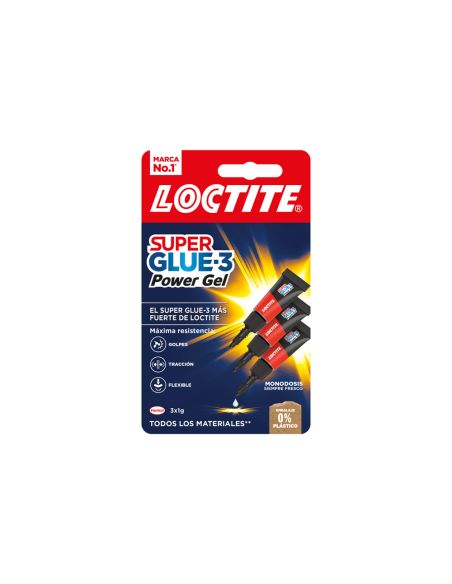 Pegamento Loctite Super Glue-3 Adhesivo Instantaneo Original Power Gel 1 Gr Blister De 3 Unidades
