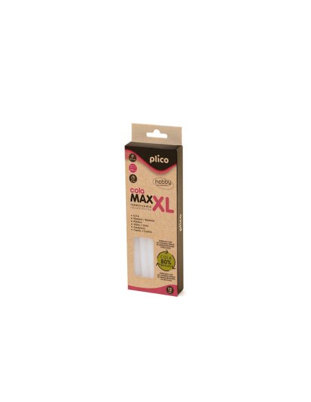 Barra Termofusible Plico Cola Maxi Xl Reciclada 11,5 Mm De Diametro X 200 Mm De Alto Blister De 12 Unidades