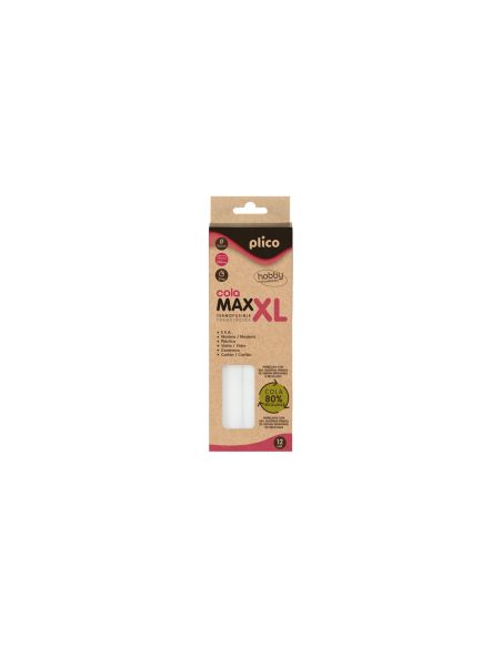 Barra Termofusible Plico Cola Maxi Xl Reciclada 11,5 Mm De Diametro X 200 Mm De Alto Blister De 12 Unidades