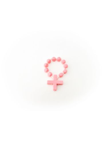 Rosario Decena Plastico Rosa