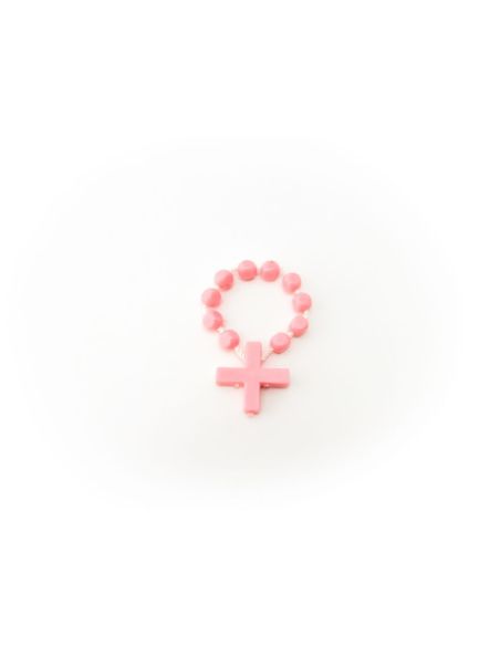 Rosario Decena Plastico Rosa