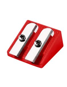 Sacapuntas Liderpapel Metalico Cuña 2 Usos Color Rojo 2