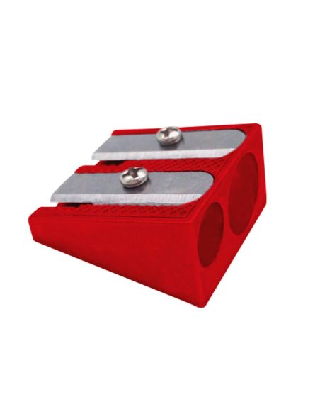 Sacapuntas Liderpapel Metalico Cuña 2 Usos Color Rojo|Libreriasalesiana