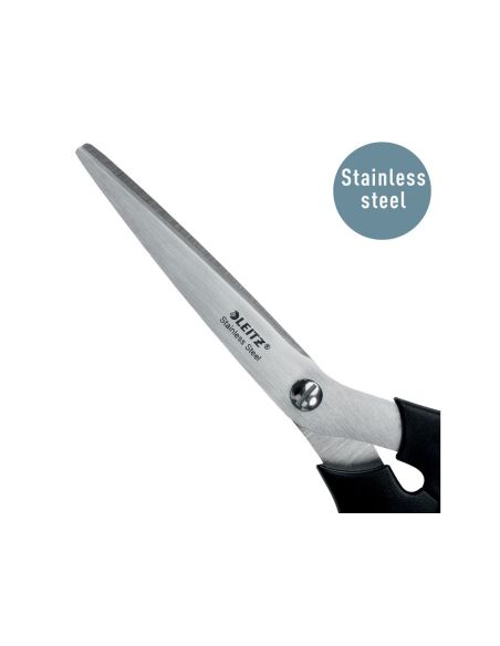 Tijera Oficina Leitz Acero Inoxidable 185 Mm Color Negro|Libreriasalesiana