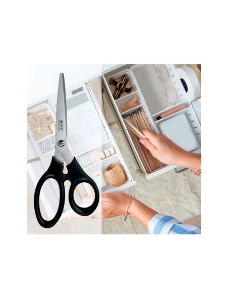 Tijera Oficina Leitz Acero Inoxidable 185 Mm Color Negro|Libreriasalesiana