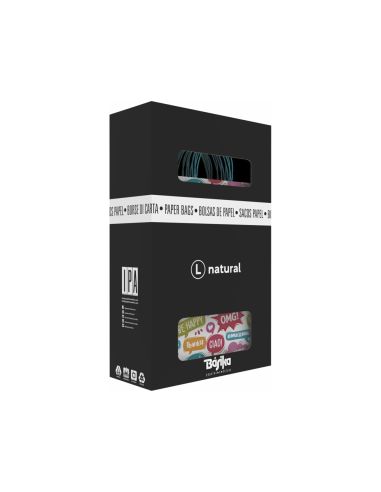 Bolsa Para Regalo Basika Papel Estucado 160 Gr Todo Año Con Asa Retorcida Tamaño L 32+14X40 Cm