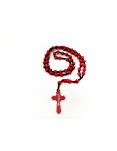 Rosario Madera Nudos Rojo