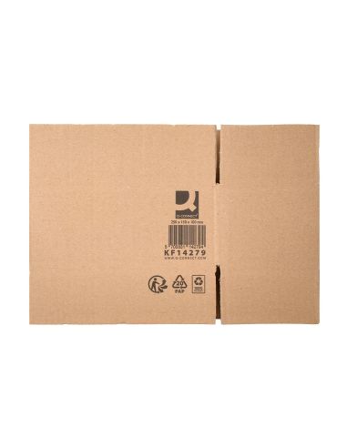Caja Para Embalar Q-Connect Americana Carton Reciclado Canal Simple 5 Mm Color Kraft 250X150X100 Mm