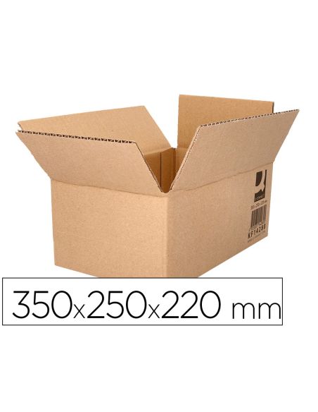 Caja Para Embalar Q-Connect Americana Carton Reciclado Canal Simple 5 Mm Color Kraft 350X250X220 Mm