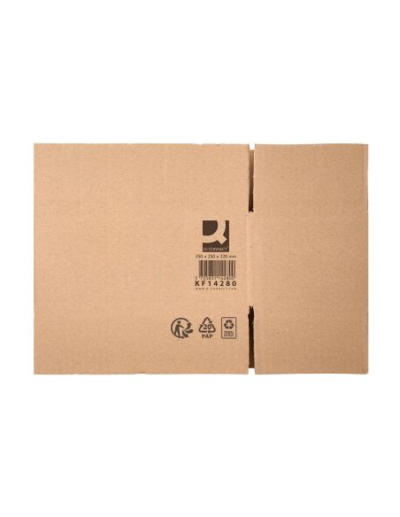 Caja Para Embalar Q-Connect Americana Carton Reciclado Canal Simple 5 Mm Color Kraft 350X250X220 Mm