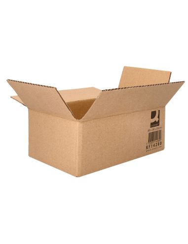 Caja Para Embalar Q-Connect Americana Carton Reciclado Canal Simple 5 Mm Color Kraft 350X250X220 Mm