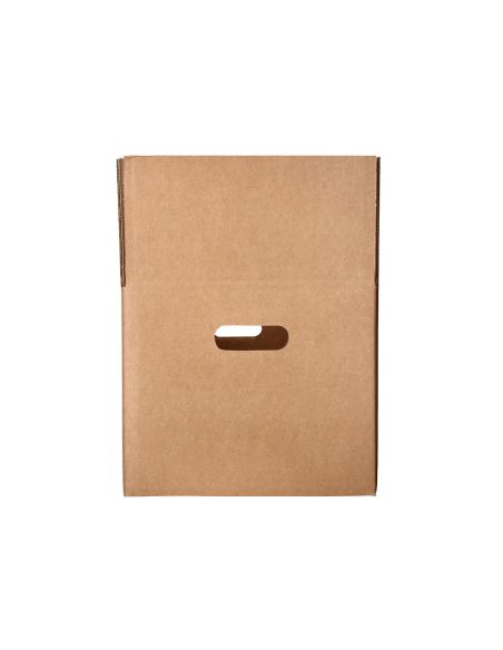 Caja Para Embalar Q-Connect Americana Con Asas Carton Reciclado Canal Simple 5 Mm Color Kraft 400X290X220 Mm