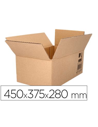 Caja Para Embalar Q-Connect Americana Ultra Resistente Carton Reciclado Canal Doble 7Mm Color Kraft 450X375X280 Mm