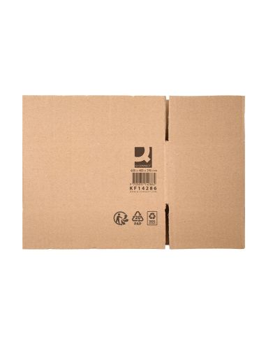 Caja Para Embalar Q-Connect Americana Ultra Resistente Carton Reciclado Canal Doble 7Mm Color Kraft 600X400X290 Mm