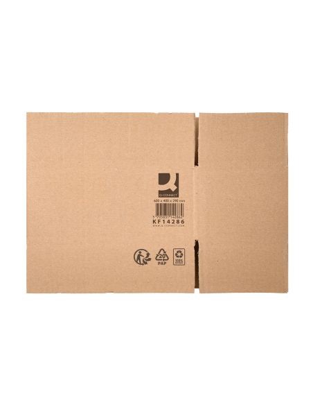 Caja Para Embalar Q-Connect Americana Ultra Resistente Carton Reciclado Canal Doble 7Mm Color Kraft 600X400X290 Mm