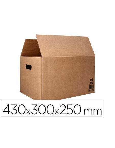Caja Para Embalar Q-Connect Americana Ultra Resistente Con Asas Carton Canal Doble 7 Mm Color Kraft 430X300X250 Mm