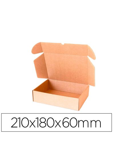 Caja Automontable Q-Connect Para E-Commerce Y Regalo Carton Reciclado Canal Simple 3 Mm Kraft 210X180X60 Mm