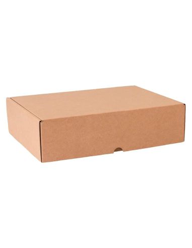 Caja Automontable Q-Connect Para E-Commerce Y Regalo Carton Reciclado Canal Simple 3 Mm Kraft 210X180X60 Mm
