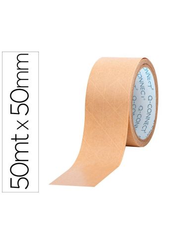 Cinta Adhesiva Q-Connect Kraft Reforzado 50 Mt X 50 Mm Para Embalaje|Libreriasalesiana