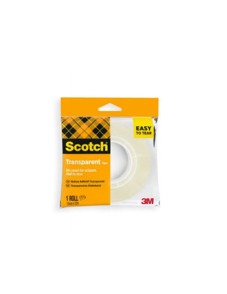 Cinta Adhesiva Scotch 508 Transparente 33X19 Mm Facil De Cortar Encelofada Individual