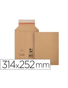 Sobre Para Envios Q-Connect Carton 100% Reciclado Y Reciclable Cierre Autoadhesivo314X252X72 Mm Color Kraft
