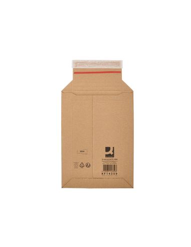 Sobre Para Envios Q-Connect Carton 100% Reciclado Y Reciclable Cierre Autoadhesivo314X252X72 Mm Color Kraft