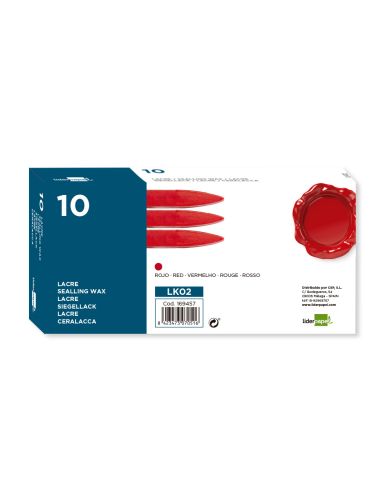 Lacre Liderpapel Color Rojo Caja De 10 Barras