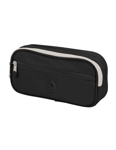 Estuche Portatodo Antartik Fusion Flex 3 Cremalleras Negro Compañero Mochila 100X60X220 Mm