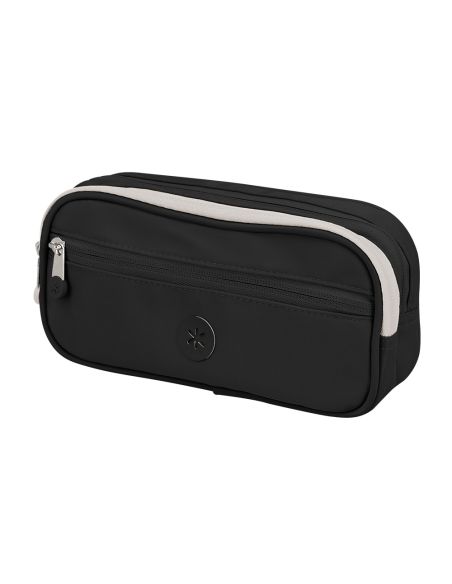 Estuche Portatodo Antartik Fusion Flex 3 Cremalleras Negro Compañero Mochila 100X60X220 Mm
