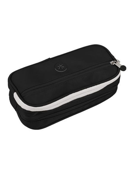 Estuche Portatodo Antartik Fusion Flex 3 Cremalleras Negro Compañero Mochila 100X60X220 Mm