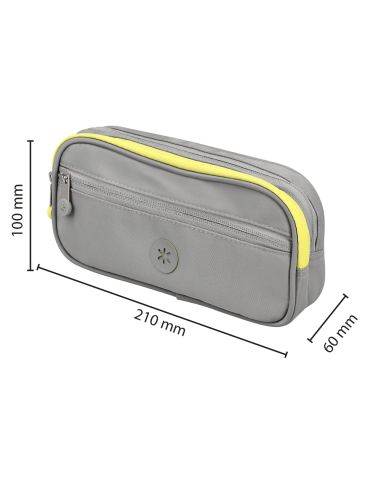 Estuche Portatodo Antartik Fusion Flex 3 Cremalleras Gris Compañero Mochila 100X60X220 Mm