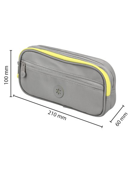 Estuche Portatodo Antartik Fusion Flex 3 Cremalleras Gris Compañero Mochila 100X60X220 Mm