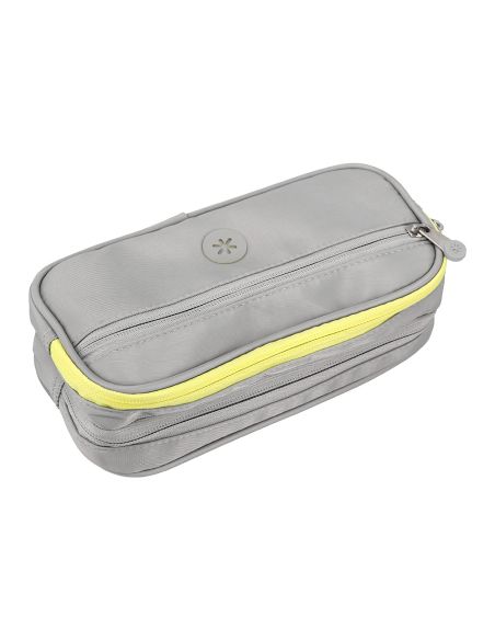 Estuche Portatodo Antartik Fusion Flex 3 Cremalleras Gris Compañero Mochila 100X60X220 Mm