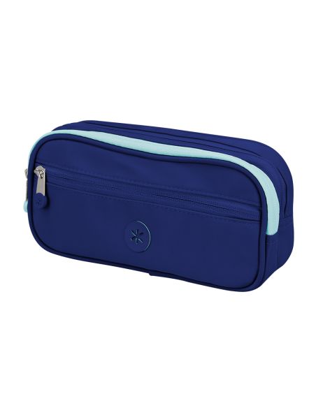 Estuche Portatodo Antartik Fusion Flex 3 Cremalleras Azulmarino Compañero Mochila 100X60X220 Mm