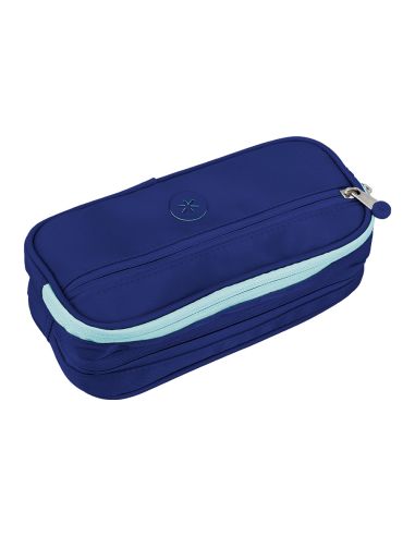 Estuche Portatodo Antartik Fusion Flex 3 Cremalleras Azulmarino Compañero Mochila 100X60X220 Mm