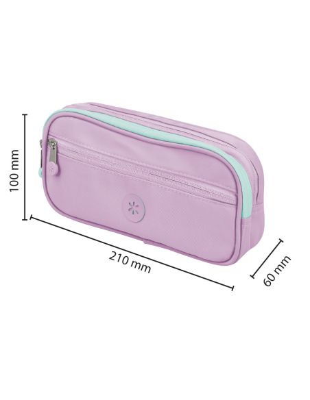 Estuche Portatodo Antartik Fusion Flex 3 Cremalleras Morado Compañero Mochila 100X60X220 Mm