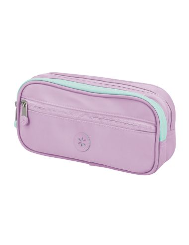 Estuche Portatodo Antartik Fusion Flex 3 Cremalleras Morado Compañero Mochila 100X60X220 Mm