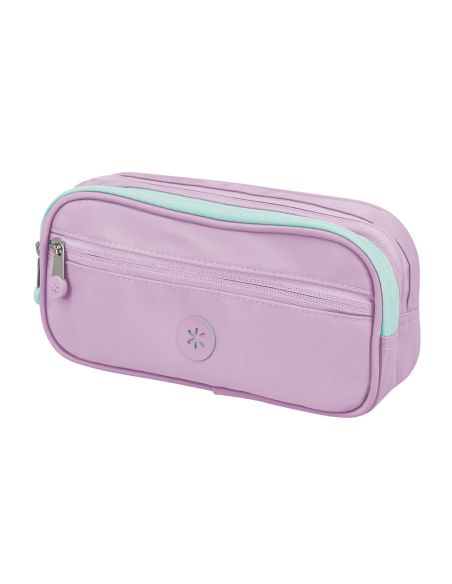 Estuche Portatodo Antartik Fusion Flex 3 Cremalleras Morado Compañero Mochila 100X60X220 Mm
