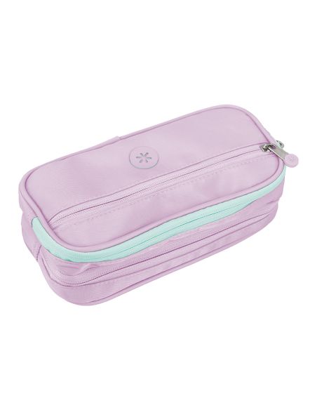 Estuche Portatodo Antartik Fusion Flex 3 Cremalleras Morado Compañero Mochila 100X60X220 Mm
